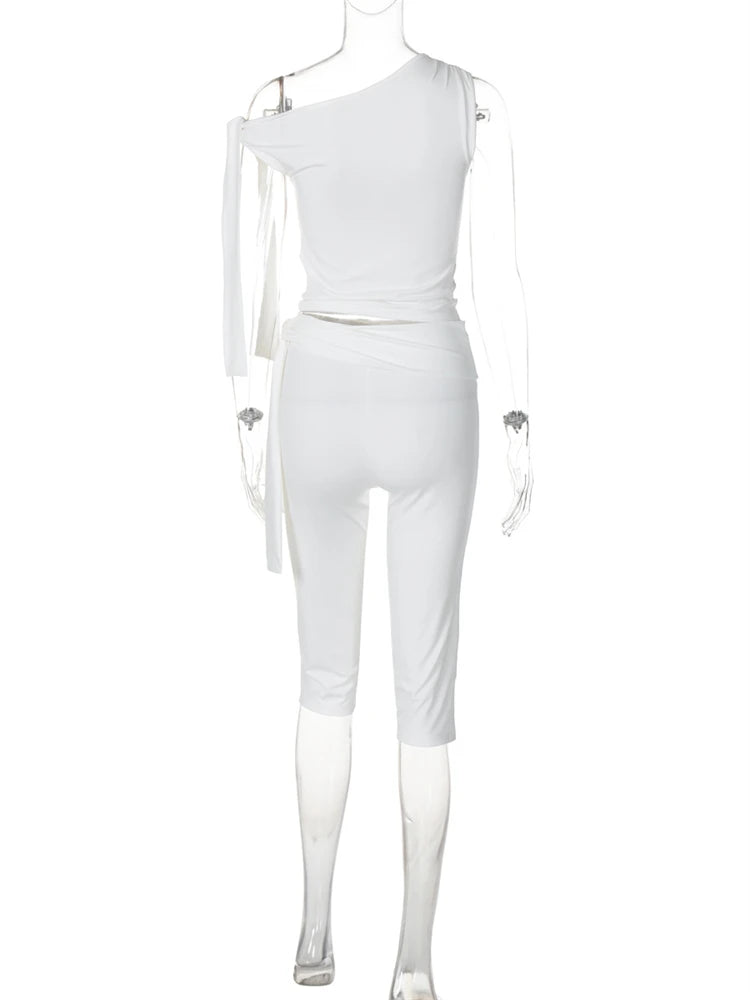 Summer Apricot Sexy Bandage 2 Piece Set Elegant Party Outfits