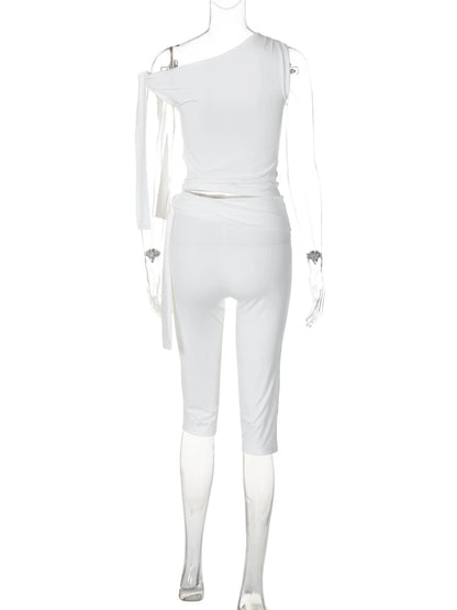 Summer Apricot Sexy Bandage 2 Piece Set Elegant Party Outfits