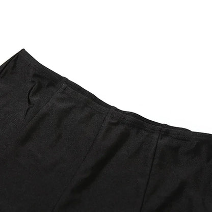 Women Solid Glossy 2 Piece Set Wrap V Neck Gloves Long Sleeve Off Shoulder Slim T-shirts Tops Split Flare Pants Streetwear Suits