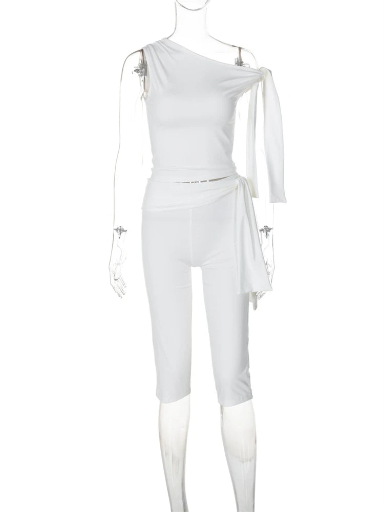 Summer Apricot Sexy Bandage 2 Piece Set Elegant Party Outfits