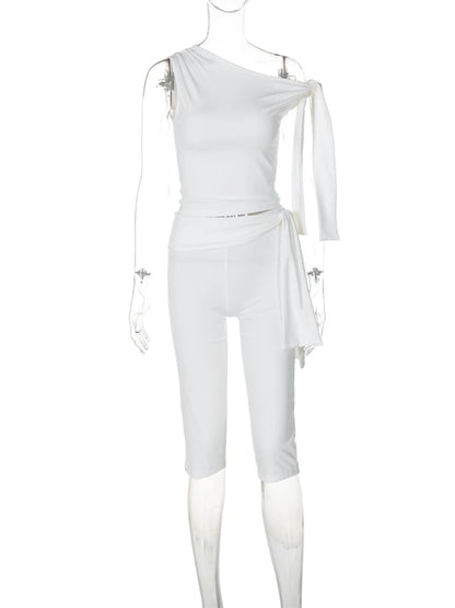 Summer Apricot Sexy Bandage 2 Piece Set Elegant Party Outfits