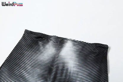 Weird Puss Gradient Print 2 Piece Set Women Skinny Striped Stretch Tank Tops+Leggings Matching Casual Sporty Streetwear Outfits