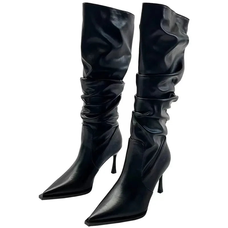 Women's Shoes 2024 Hot Sale Sleeve Women's Boots Winter Pointed Toe