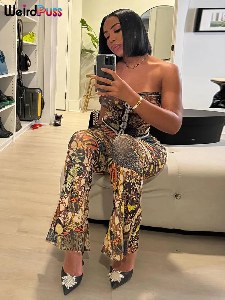 Butterfly  2 Piece Set See Through