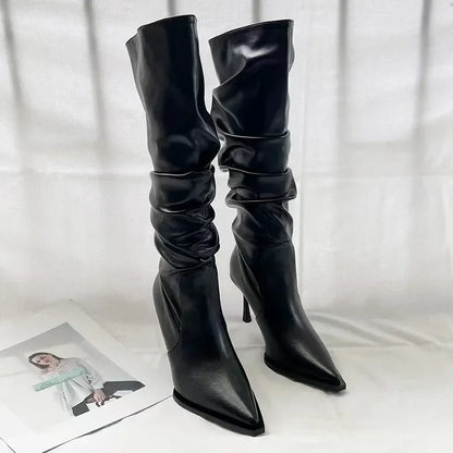 Women's Shoes 2024 Hot Sale Sleeve Women's Boots Winter Pointed Toe