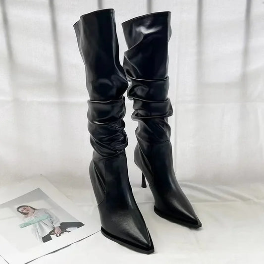 Women's Shoes 2024 Hot Sale Sleeve Women's Boots Winter Pointed Toe