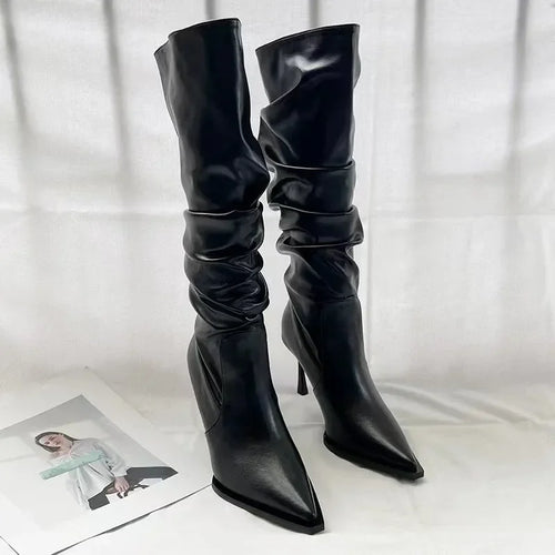 Women's Shoes 2024 Hot Sale Sleeve Women's Boots Winter Pointed Toe