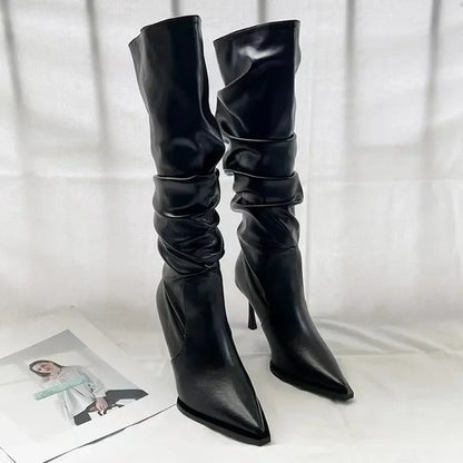 Women's Shoes 2024 Hot Sale Sleeve Women's Boots Winter Pointed Toe