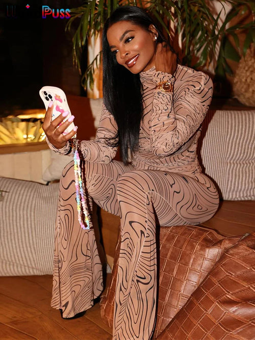 Mesh Zebra Print Women 2 Piece Set