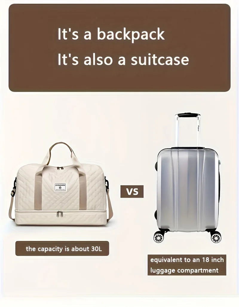 1Pcs WomenTravel Handbag Large Capacity Travel Luggage Portable Suitable Short Long Distance Travel Fitness Storage Bag
