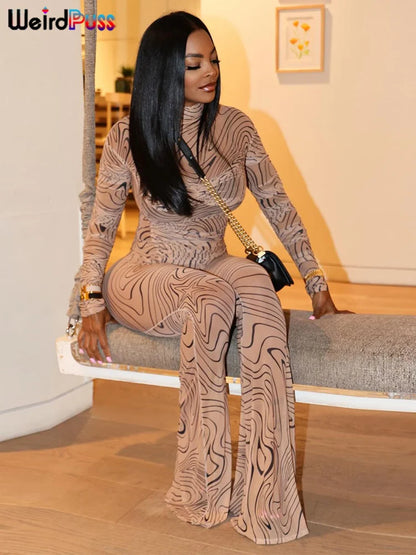 Mesh Zebra Print Women 2 Piece Set