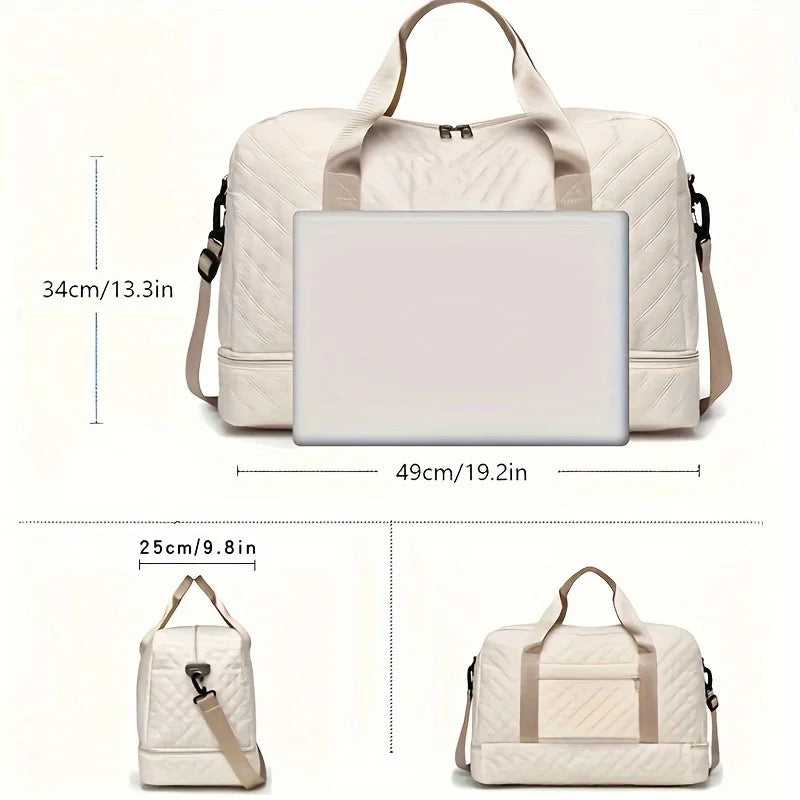 1Pcs WomenTravel Handbag Large Capacity Travel Luggage Portable Suitable Short Long Distance Travel Fitness Storage Bag