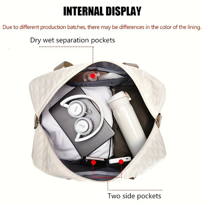 1Pcs WomenTravel Handbag Large Capacity Travel Luggage Portable Suitable Short Long Distance Travel Fitness Storage Bag