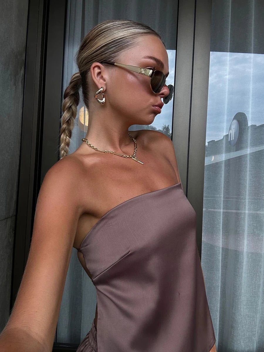 Y2K Satin 2Piece Outfit