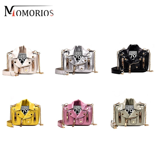 Unique Oiled Leather Jaket Mini Suit Bag, Creative Purses And