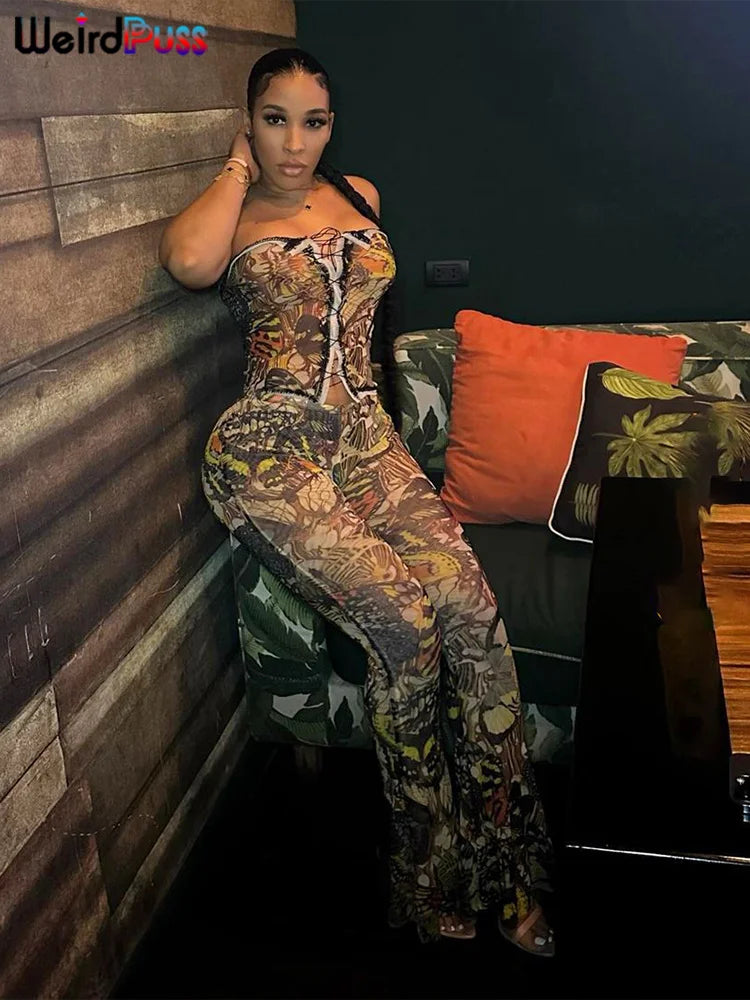 Butterfly  2 Piece Set See Through