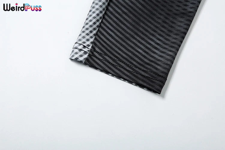 Weird Puss Gradient Print 2 Piece Set Women Skinny Striped Stretch Tank Tops+Leggings Matching Casual Sporty Streetwear Outfits