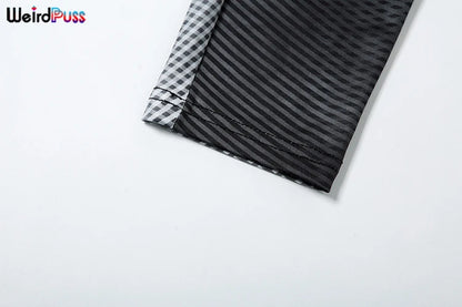 Weird Puss Gradient Print 2 Piece Set Women Skinny Striped Stretch Tank Tops+Leggings Matching Casual Sporty Streetwear Outfits