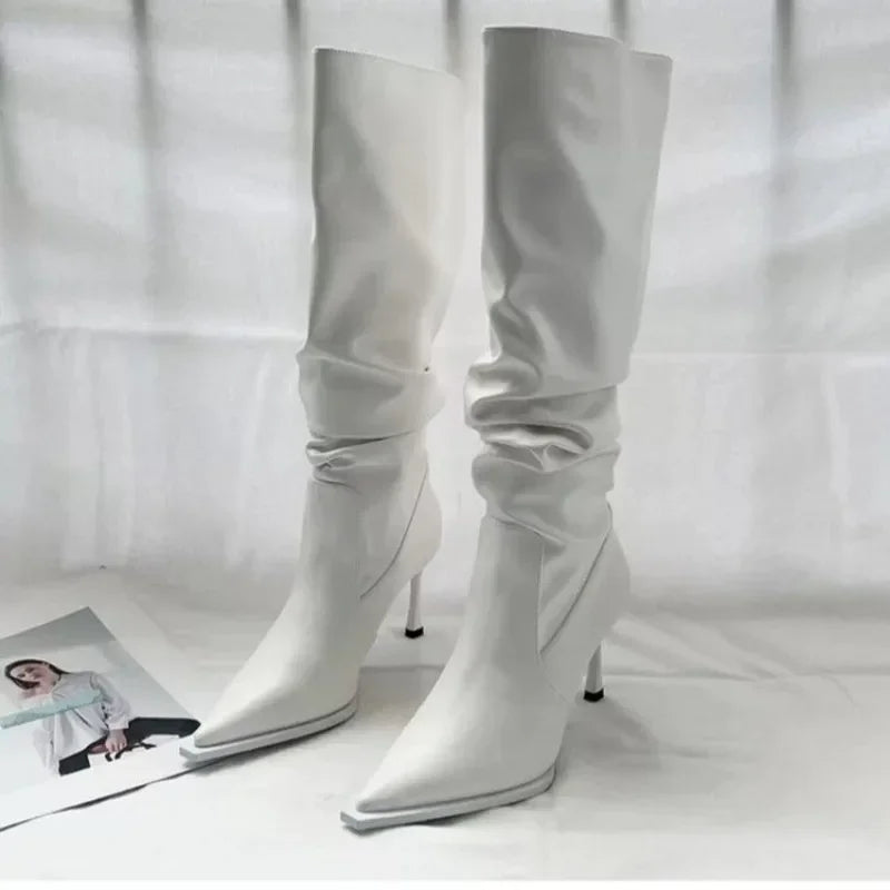 Women's Shoes 2024 Hot Sale Sleeve Women's Boots Winter Pointed Toe