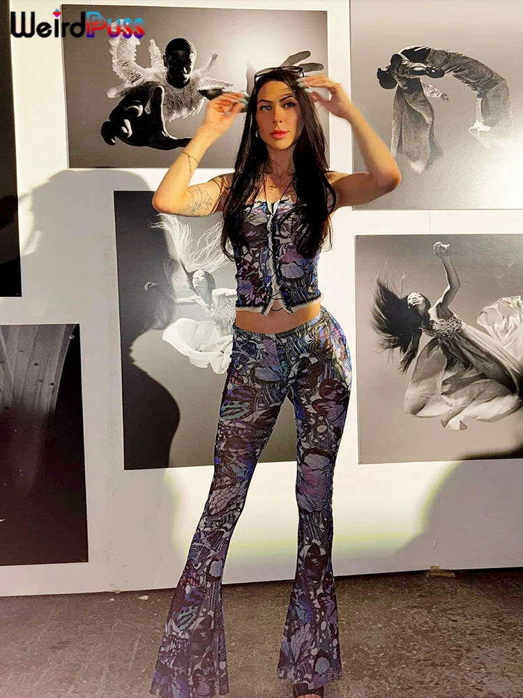 Butterfly  2 Piece Set See Through