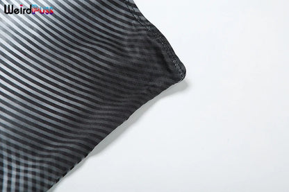 Weird Puss Gradient Print 2 Piece Set Women Skinny Striped Stretch Tank Tops+Leggings Matching Casual Sporty Streetwear Outfits