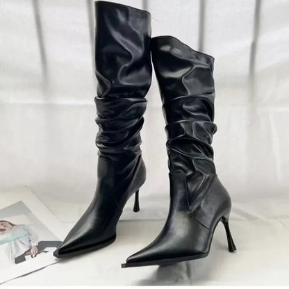 Women's Shoes 2024 Hot Sale Sleeve Women's Boots Winter Pointed Toe